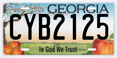 GA license plate CYB2125