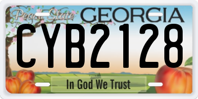GA license plate CYB2128