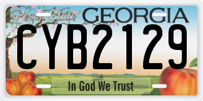GA license plate CYB2129