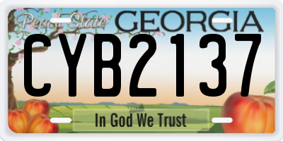 GA license plate CYB2137