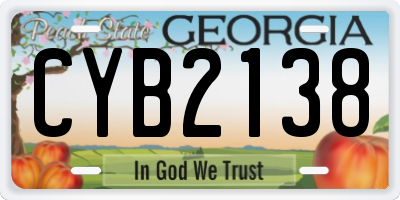 GA license plate CYB2138