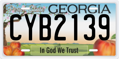 GA license plate CYB2139