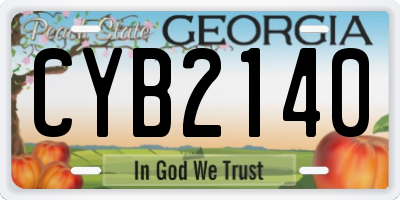 GA license plate CYB2140
