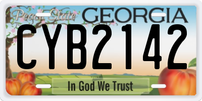 GA license plate CYB2142