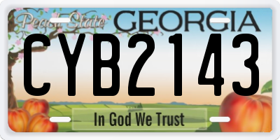 GA license plate CYB2143