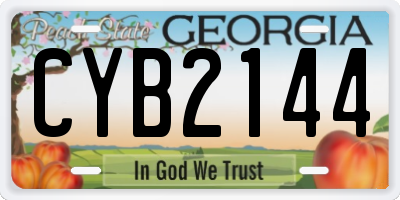 GA license plate CYB2144