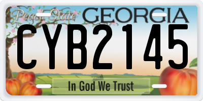 GA license plate CYB2145
