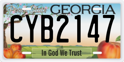 GA license plate CYB2147