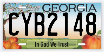 GA license plate CYB2148