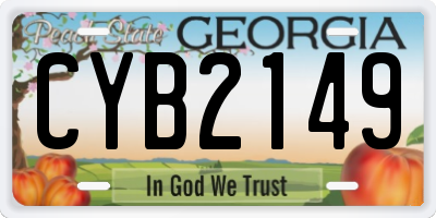 GA license plate CYB2149
