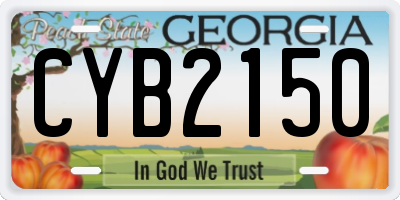 GA license plate CYB2150