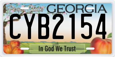 GA license plate CYB2154