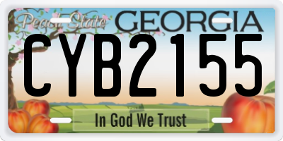 GA license plate CYB2155