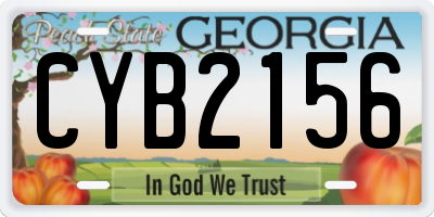 GA license plate CYB2156