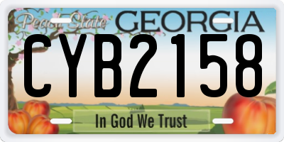 GA license plate CYB2158