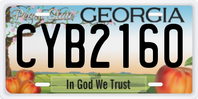 GA license plate CYB2160