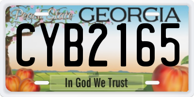 GA license plate CYB2165