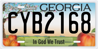 GA license plate CYB2168