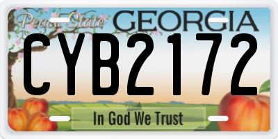 GA license plate CYB2172