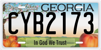GA license plate CYB2173