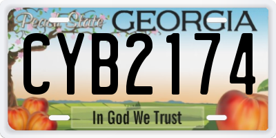 GA license plate CYB2174
