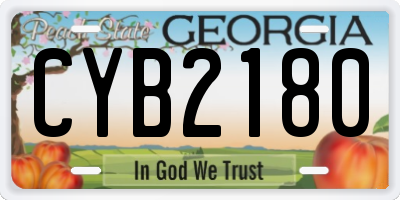 GA license plate CYB2180