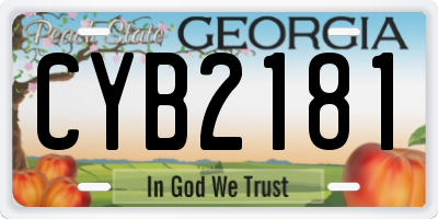 GA license plate CYB2181