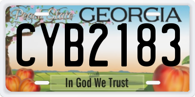 GA license plate CYB2183
