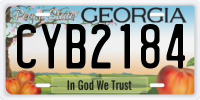 GA license plate CYB2184