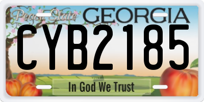 GA license plate CYB2185