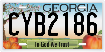 GA license plate CYB2186
