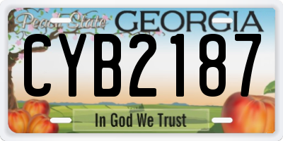 GA license plate CYB2187