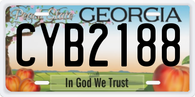 GA license plate CYB2188