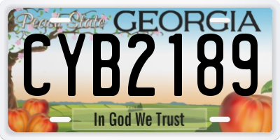 GA license plate CYB2189