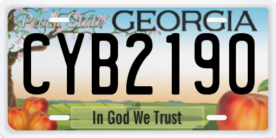 GA license plate CYB2190