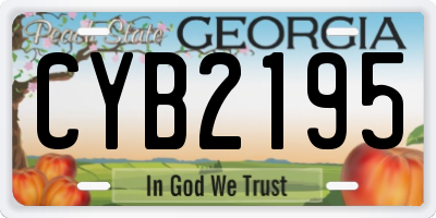 GA license plate CYB2195