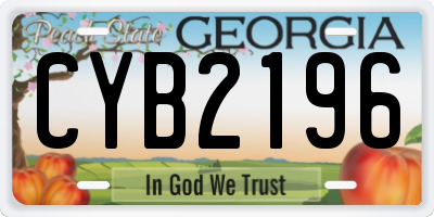 GA license plate CYB2196