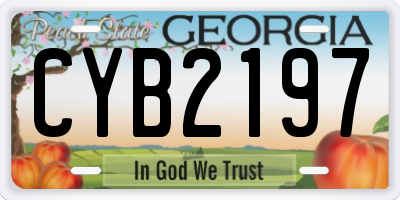 GA license plate CYB2197