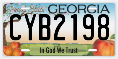 GA license plate CYB2198