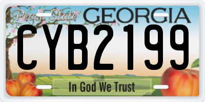 GA license plate CYB2199
