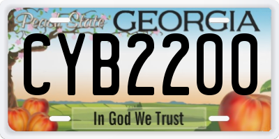 GA license plate CYB2200