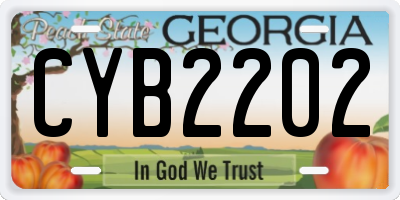 GA license plate CYB2202