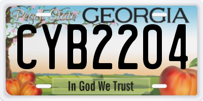 GA license plate CYB2204