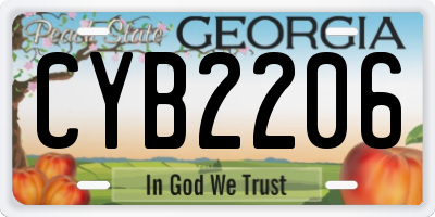 GA license plate CYB2206