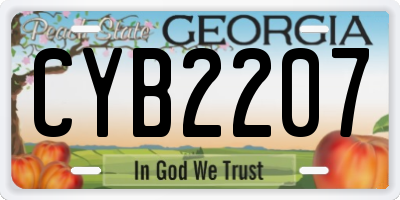GA license plate CYB2207