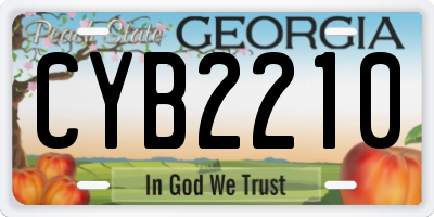 GA license plate CYB2210