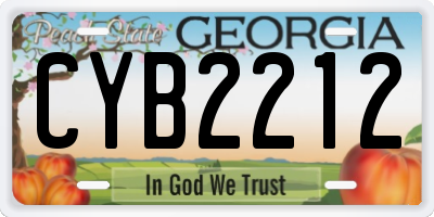 GA license plate CYB2212