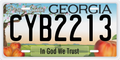 GA license plate CYB2213