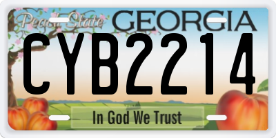 GA license plate CYB2214