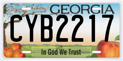GA license plate CYB2217